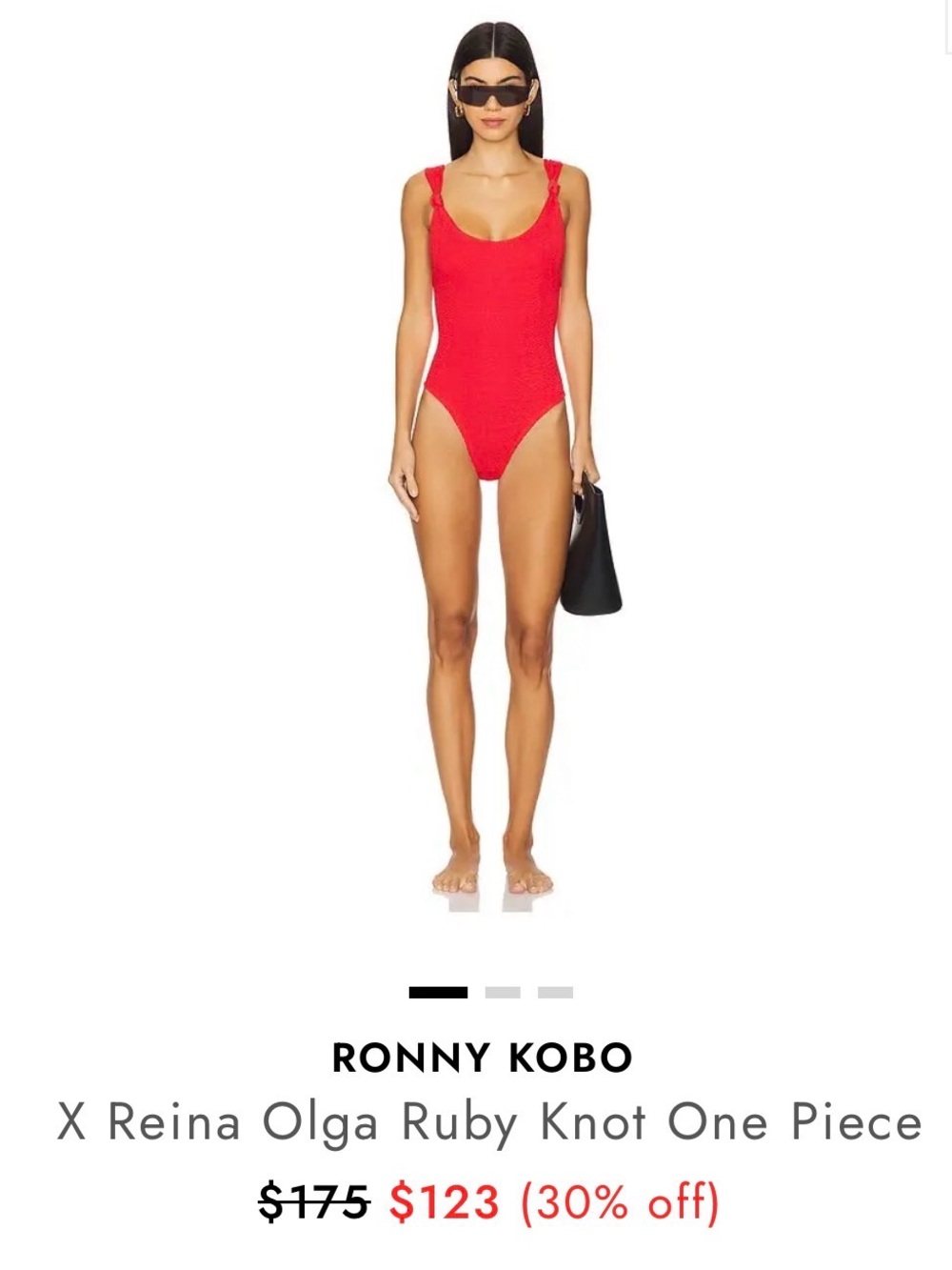 Worn Once: RONNY KOBO X Reina Olga Ruby Knot One Piece, one size ($175 retail)